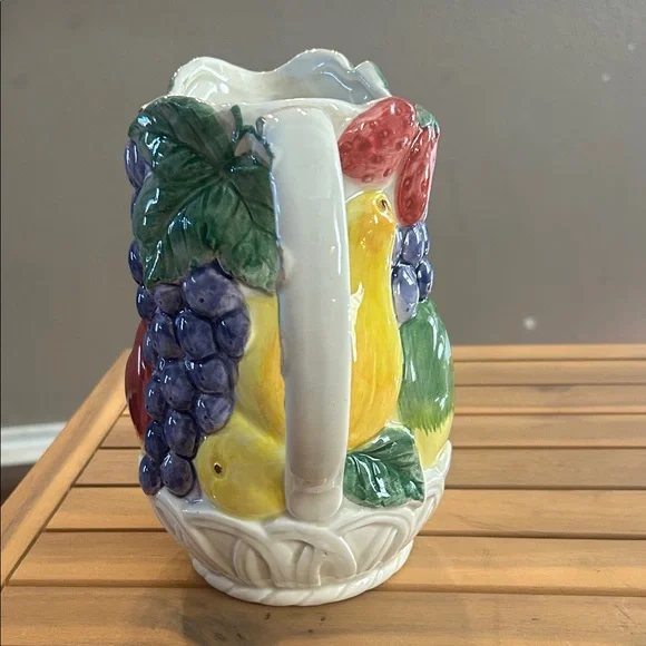 Vgt Otagiri Hand-Painted Ceramic Fruit Pitcher. Made in Japan - Picture 4 of 6